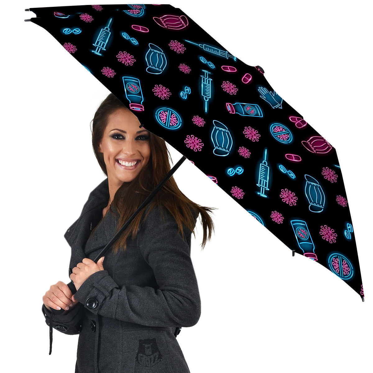 Neon Medical Equipment Print Pattern Umbrella-grizzshop