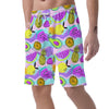 Neon Mix Fruit Pineapple Hawaiian Print Men's Shorts-grizzshop