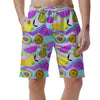 Neon Mix Fruit Pineapple Hawaiian Print Men's Shorts-grizzshop