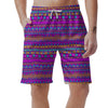 Neon Multicolor Ethic Aztec Doodle Print Men's Shorts-grizzshop