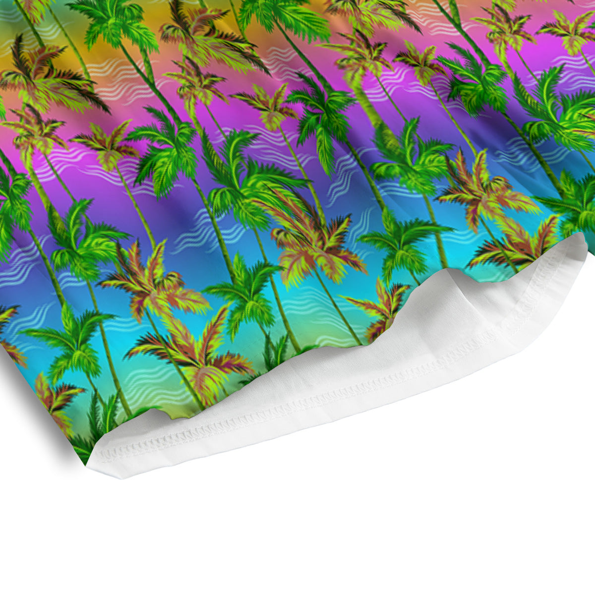 Neon Palm Tree Print Pattern Men's Athletic Shorts