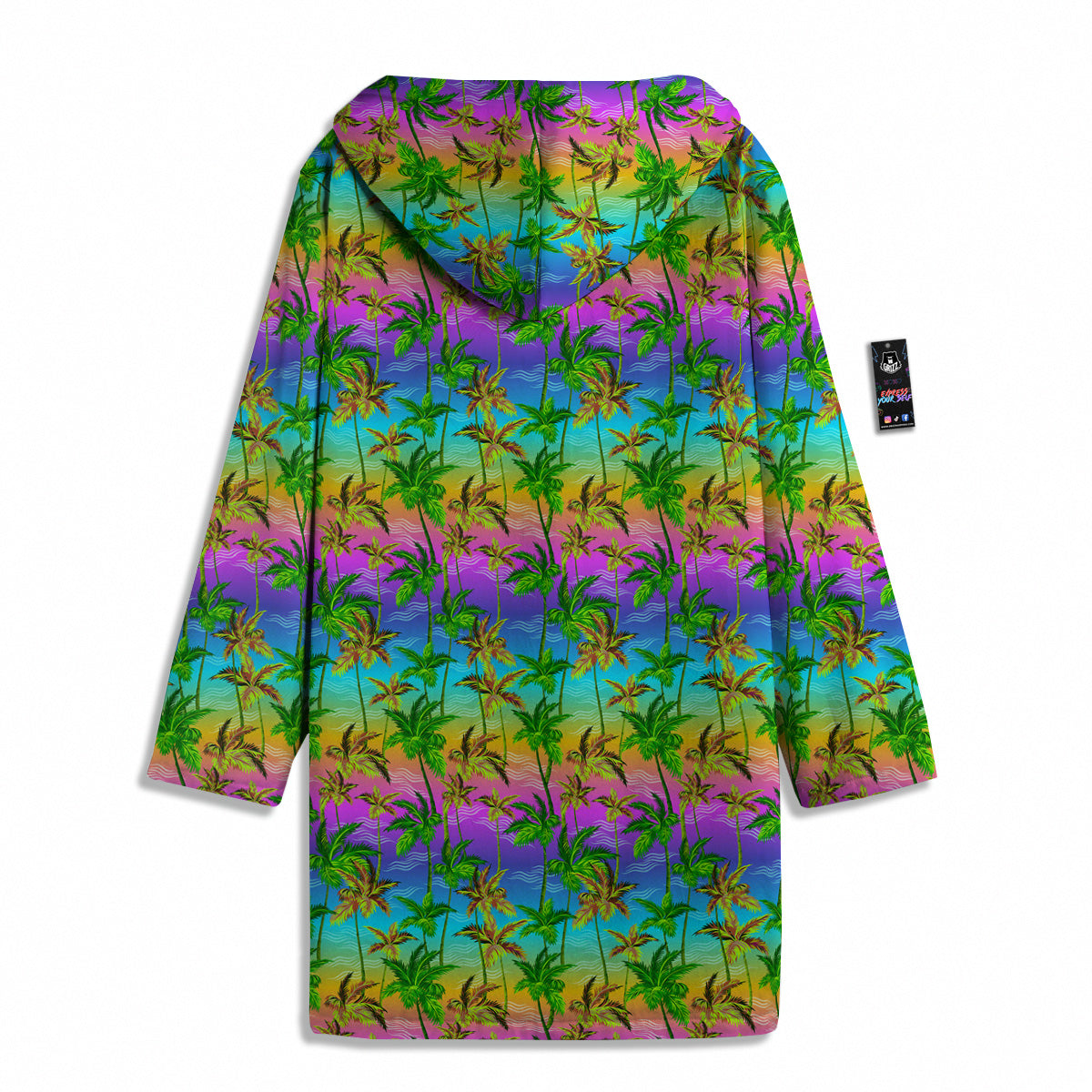 Neon Palm Tree Print Pattern Men's Windbreaker Jacket-grizzshop