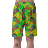 Neon Pineapple Hawaiian Print Men's Shorts-grizzshop