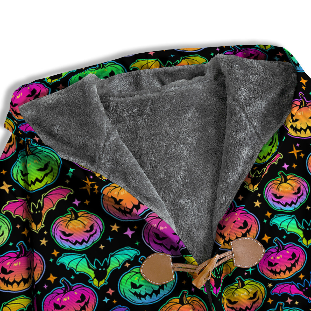 Neon Pumpkins And Bat Halloween Print Pattern Men's Windbreaker Jacket-grizzshop