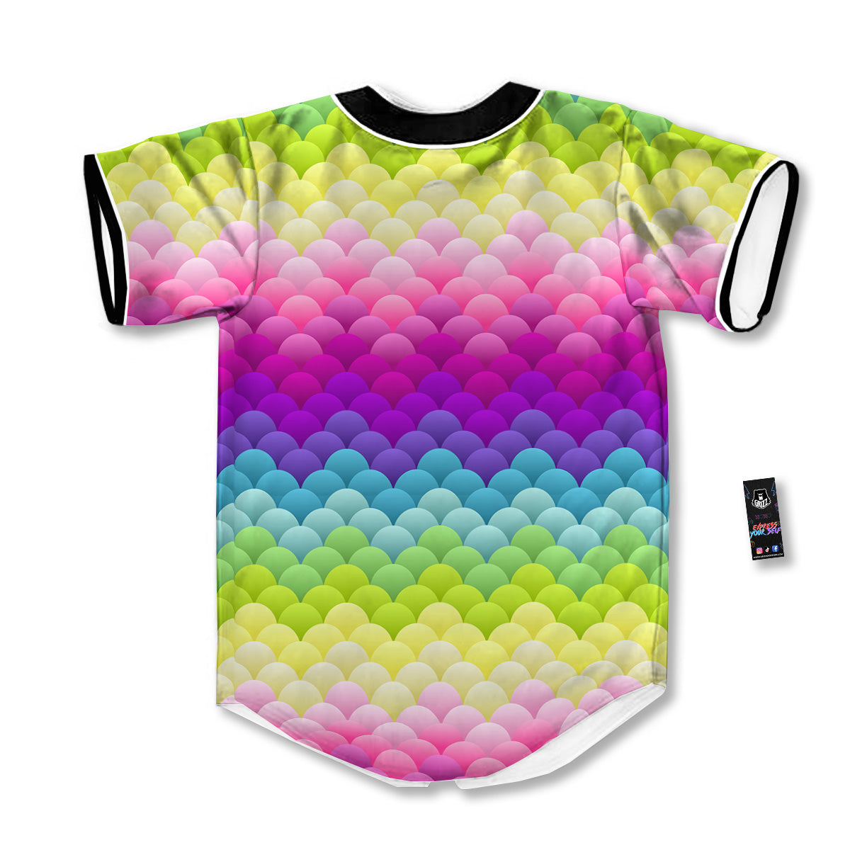 Neon Rainbow Light Blobs Print Pattern Baseball Jersey-grizzshop
