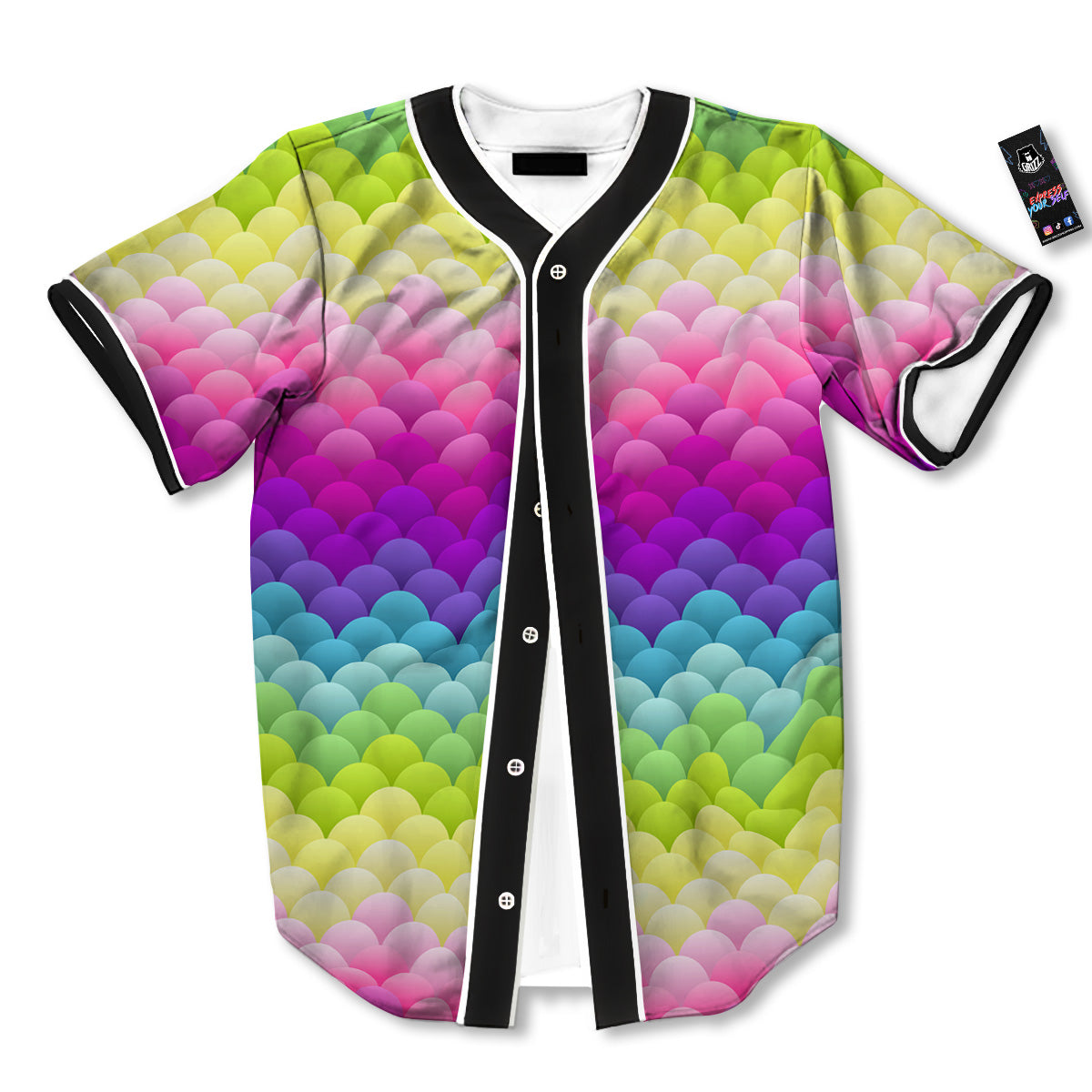Neon Rainbow Light Blobs Print Pattern Baseball Jersey-grizzshop