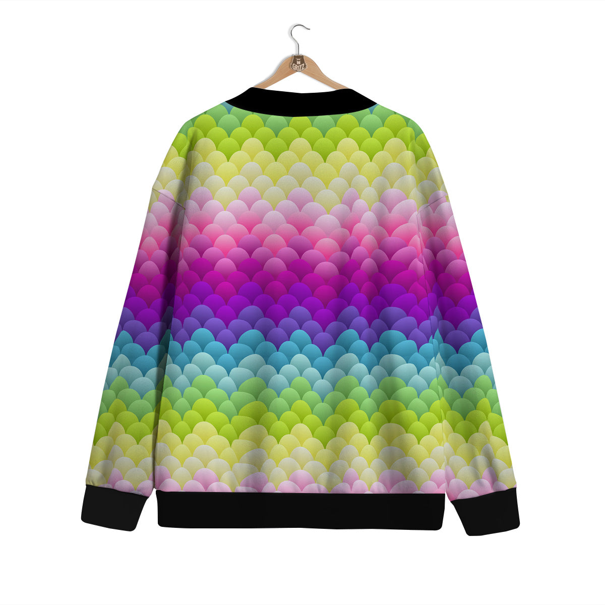 Neon Rainbow Light Blobs Print Pattern Cardigan-grizzshop