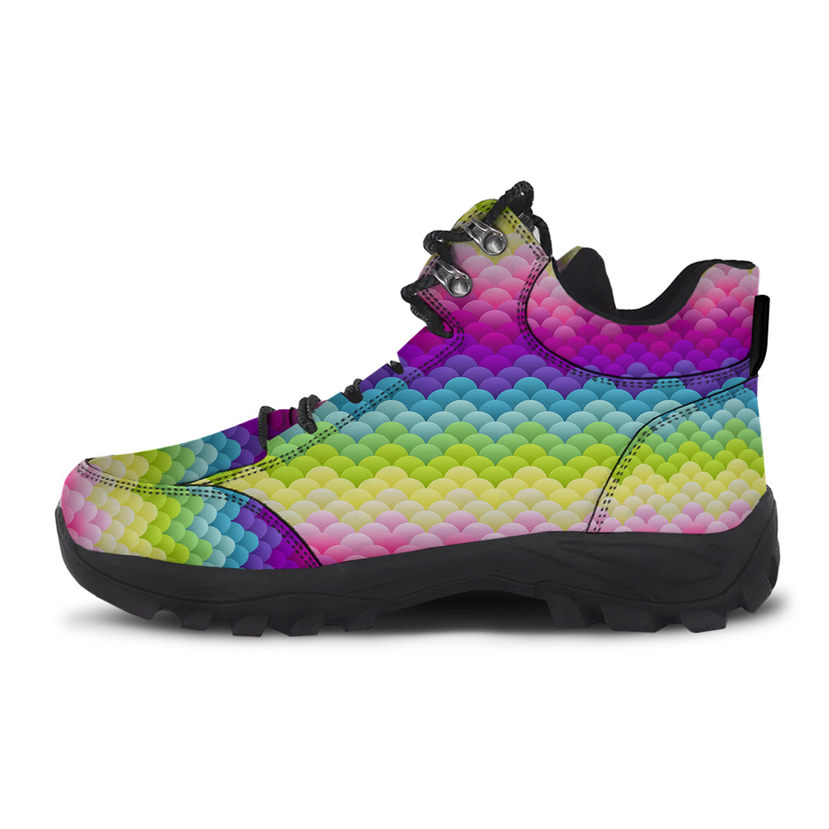 Neon Rainbow Light Blobs Print Pattern Hiking Shoes-grizzshop