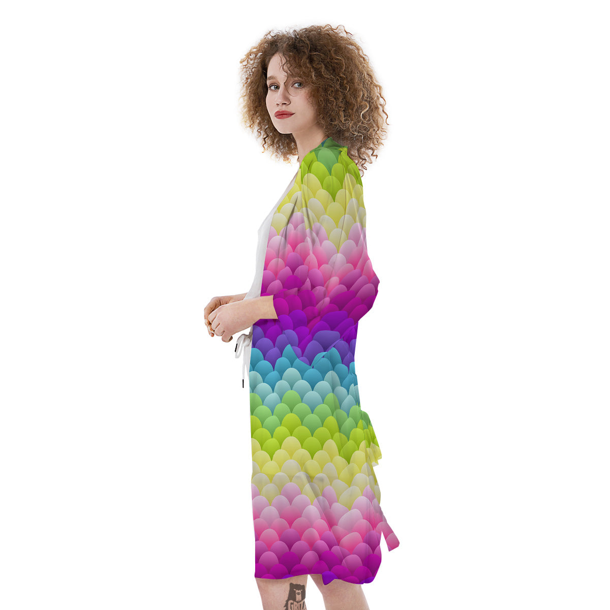 Neon Rainbow Light Blobs Print Pattern Kimono-grizzshop
