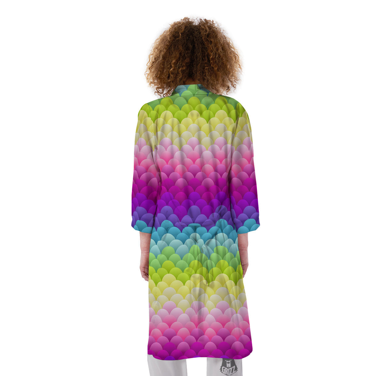 Neon Rainbow Light Blobs Print Pattern Kimono-grizzshop