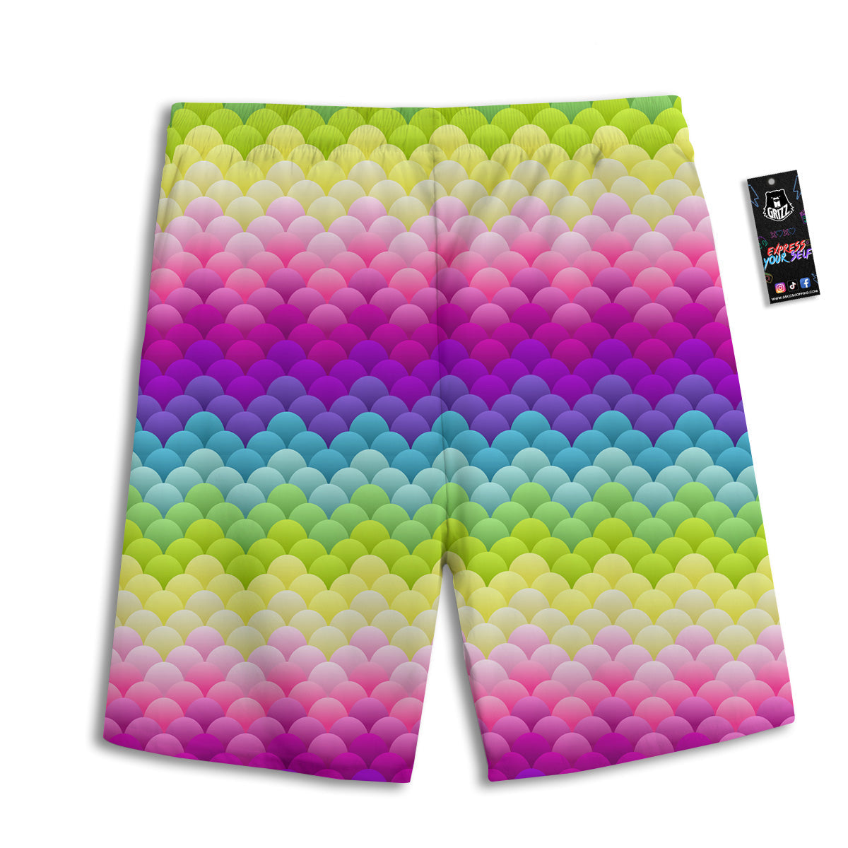 Neon Rainbow Light Blobs Print Pattern Men's Athletic Shorts