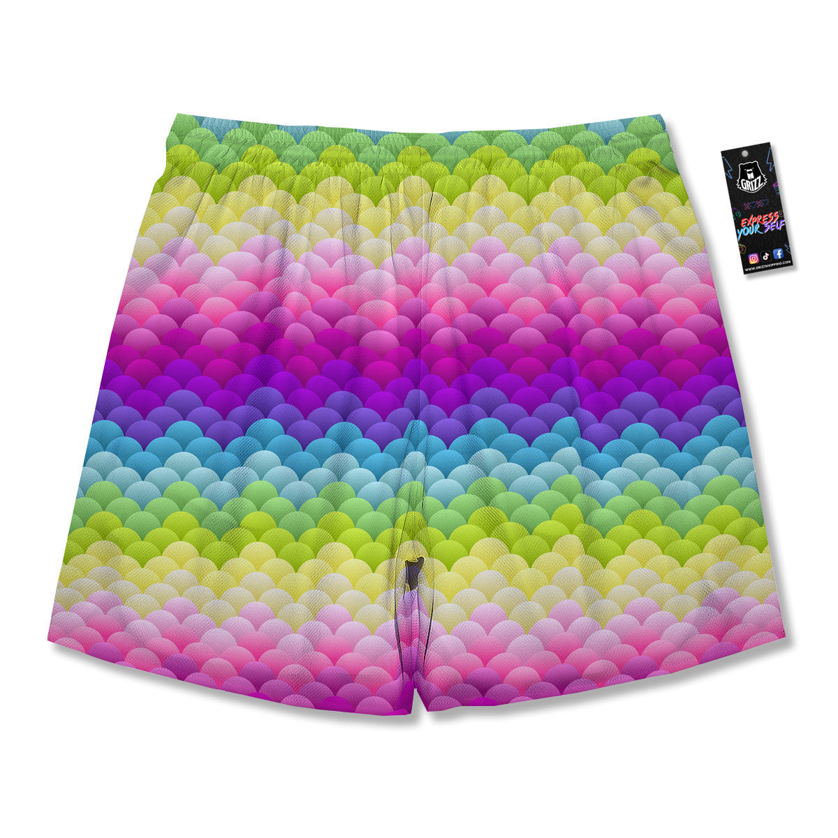 Neon Rainbow Light Blobs Print Pattern Men's Running Shorts-grizzshop