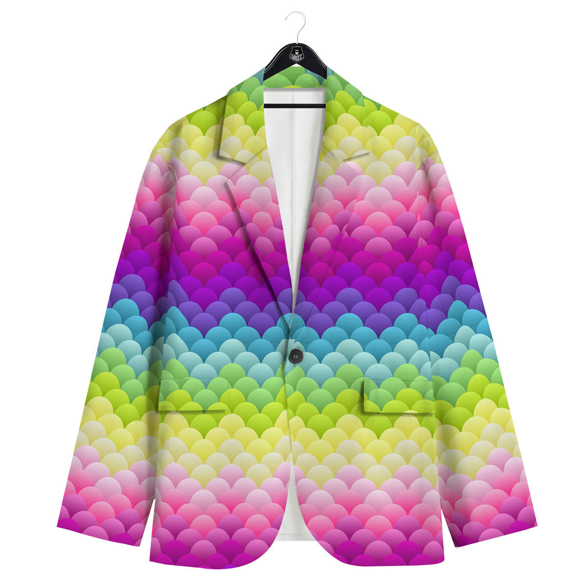 Neon Rainbow Light Blobs Print Pattern Men's Sport Coat-grizzshop