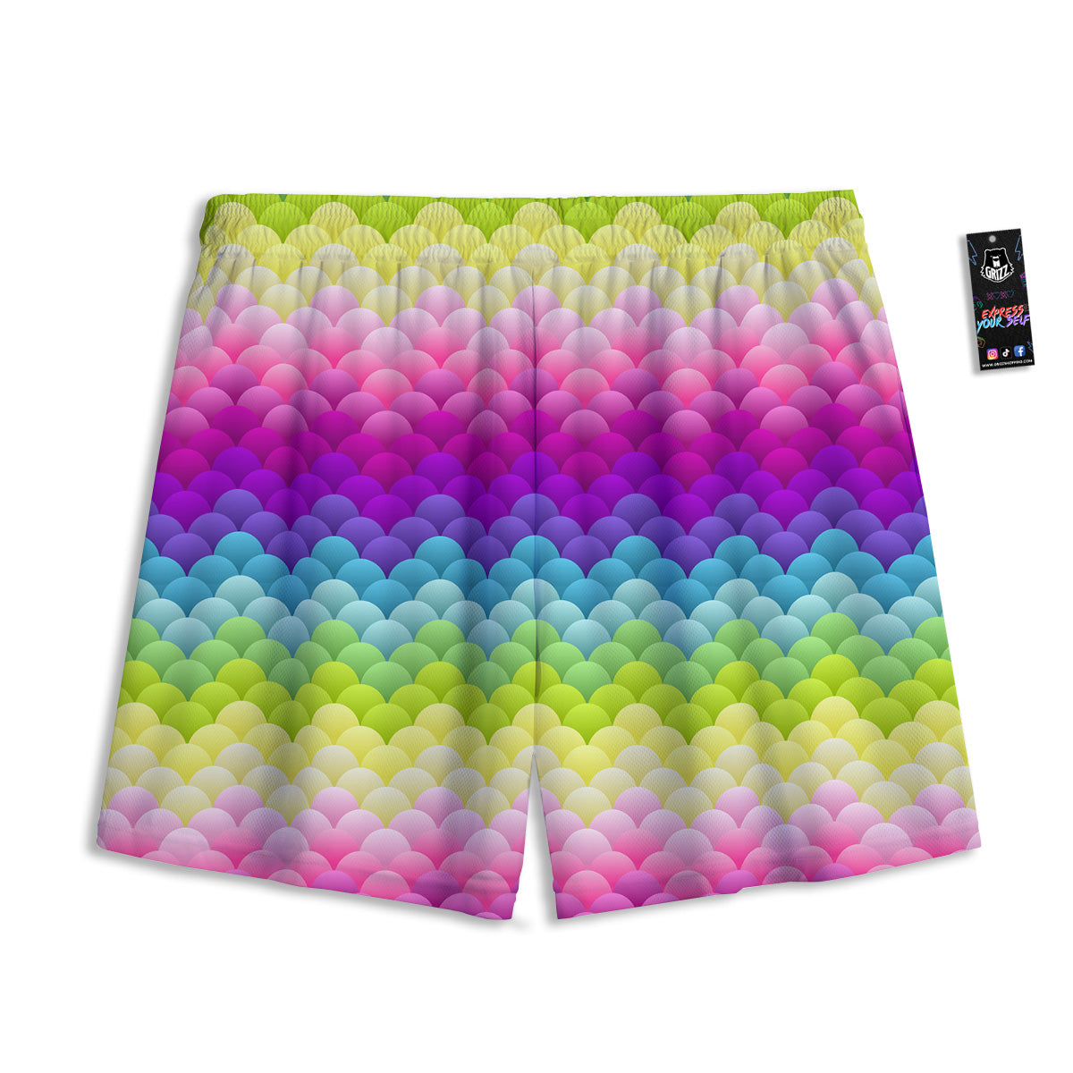 Paw Grey Animal Print Pattern Mesh Shorts
