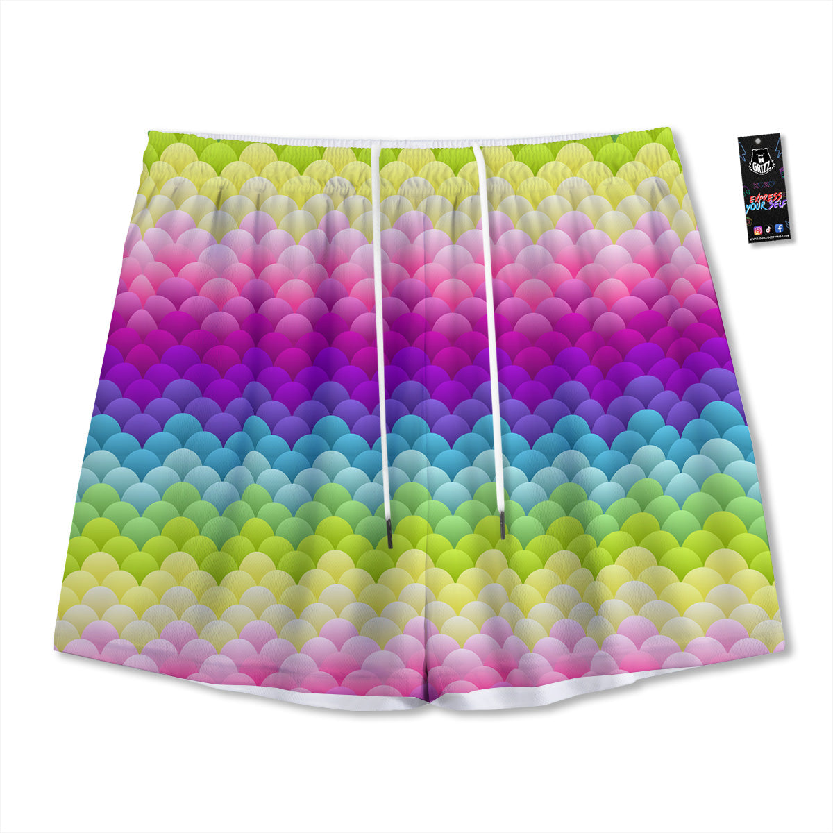 Paw Grey Animal Print Pattern Mesh Shorts