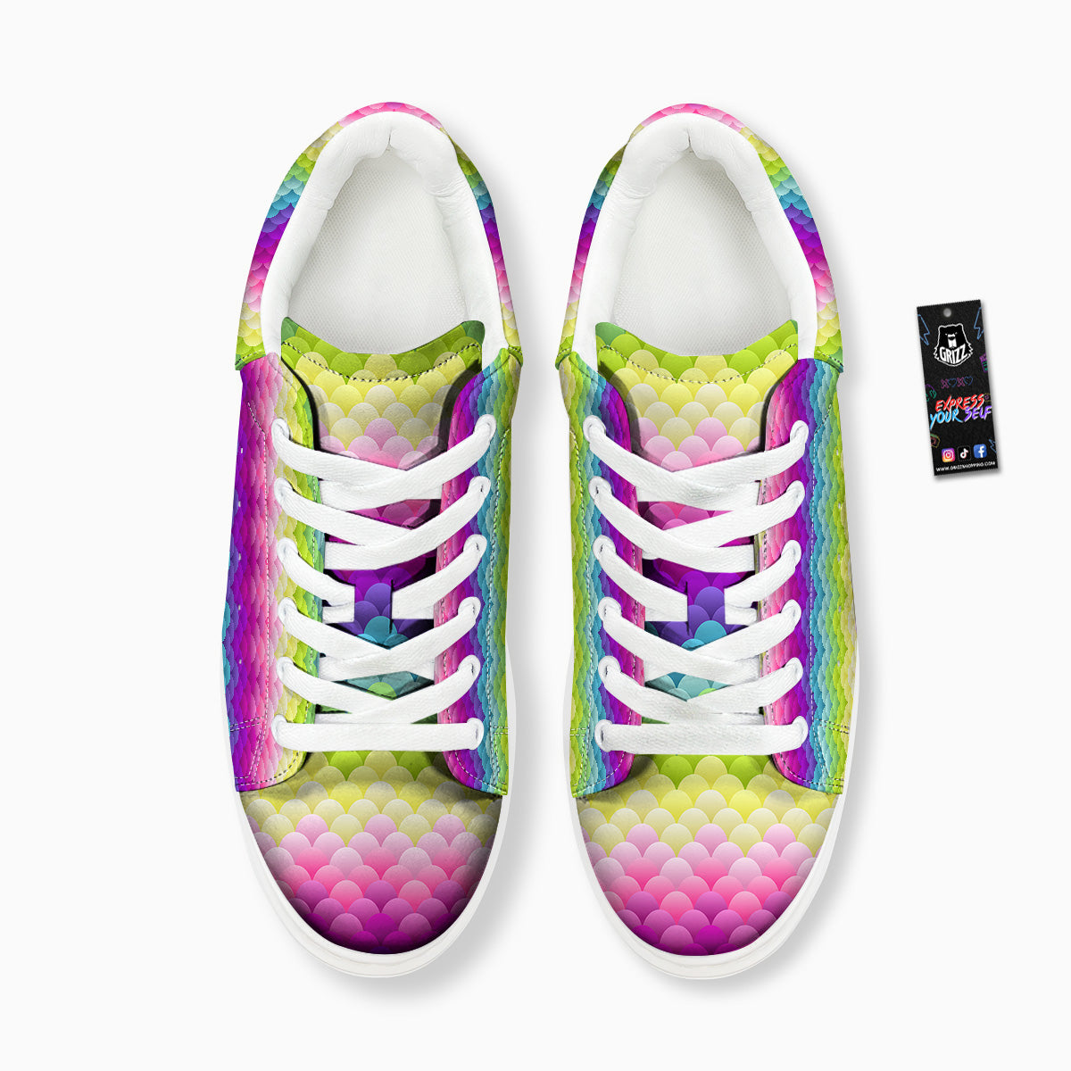 Neon Rainbow Light Blobs Print Pattern Platform Shoes-grizzshop
