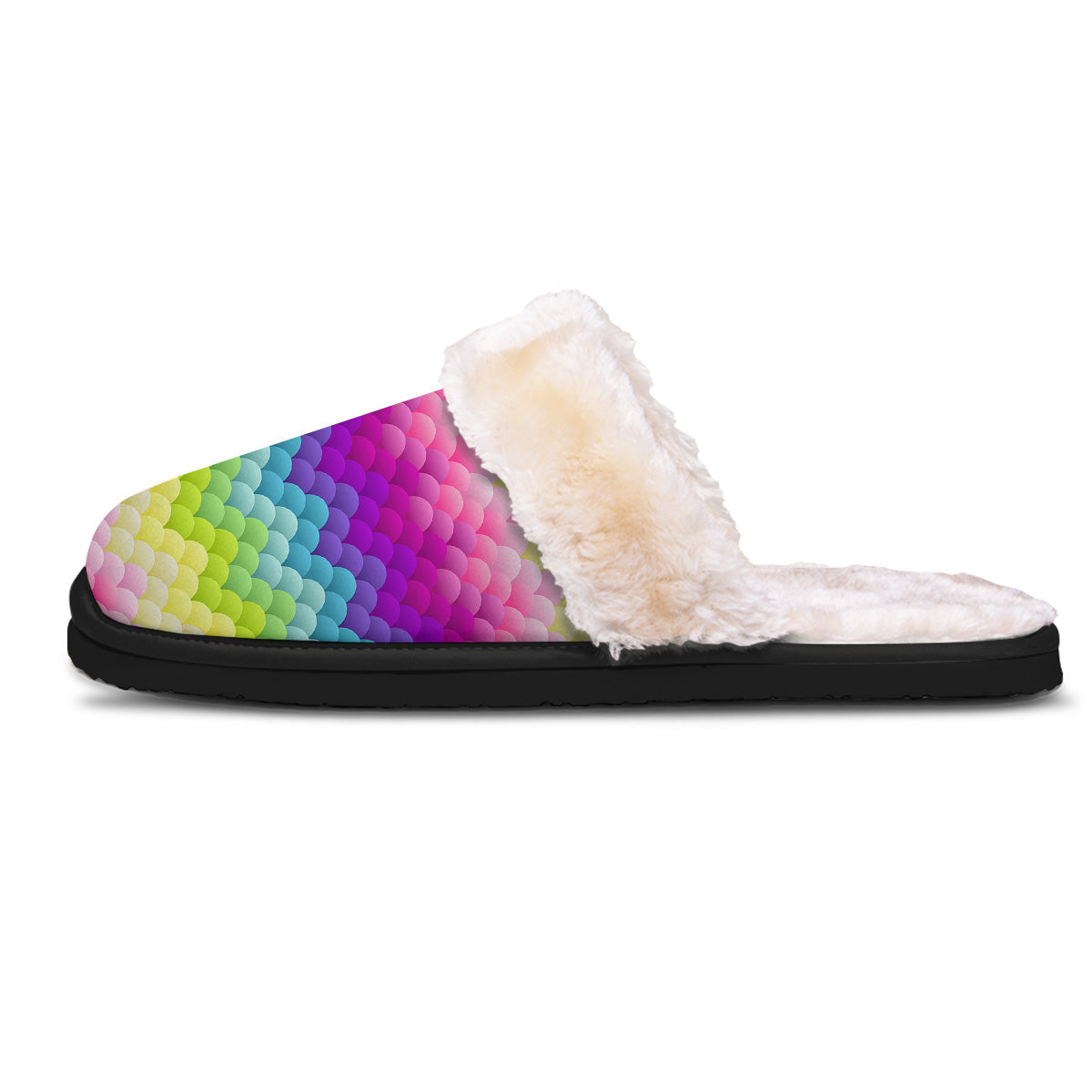 Neon Rainbow Light Blobs Print Pattern Slippers-grizzshop