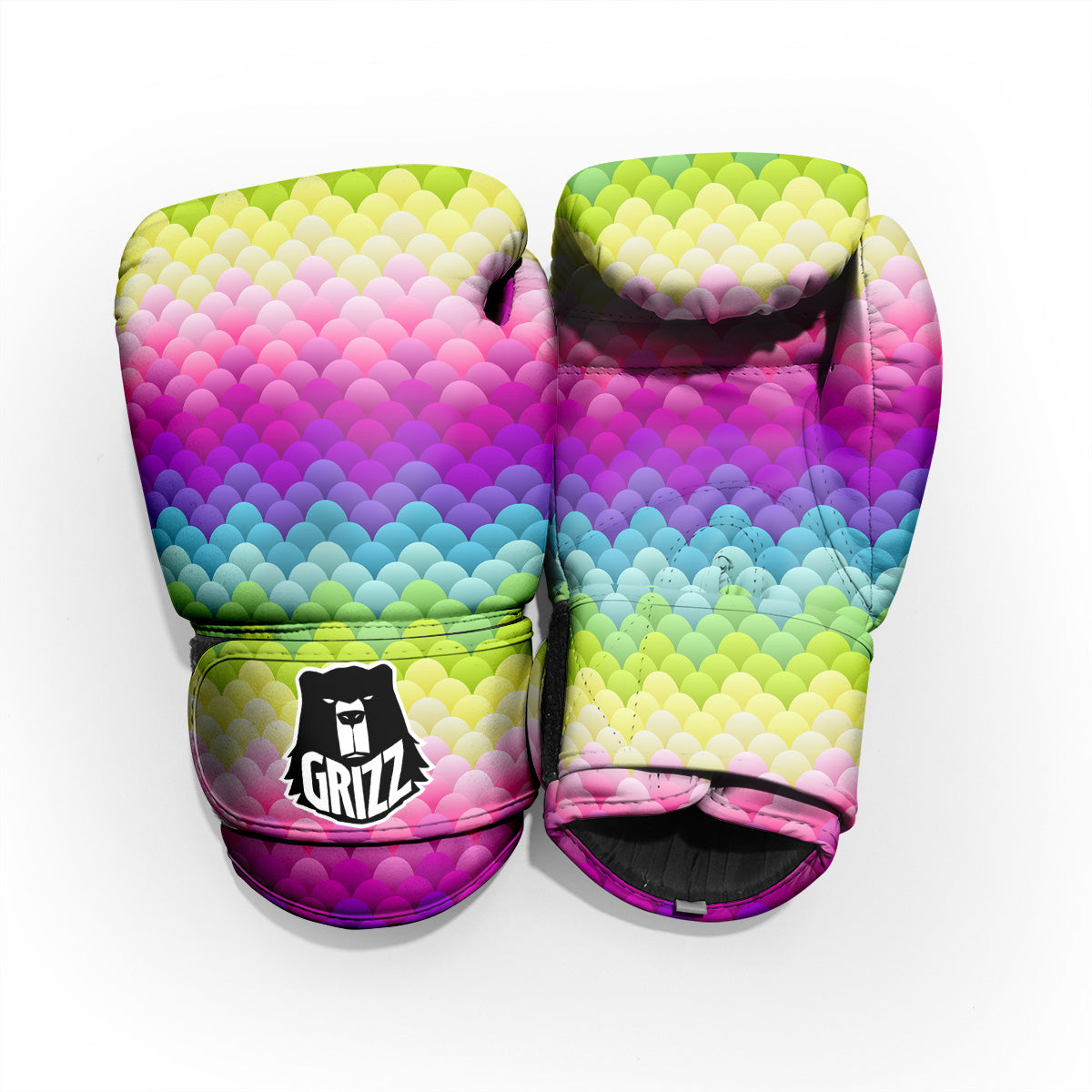 Neon Rainbow Light Blobs Print Pattern Pro Boxing Glove
