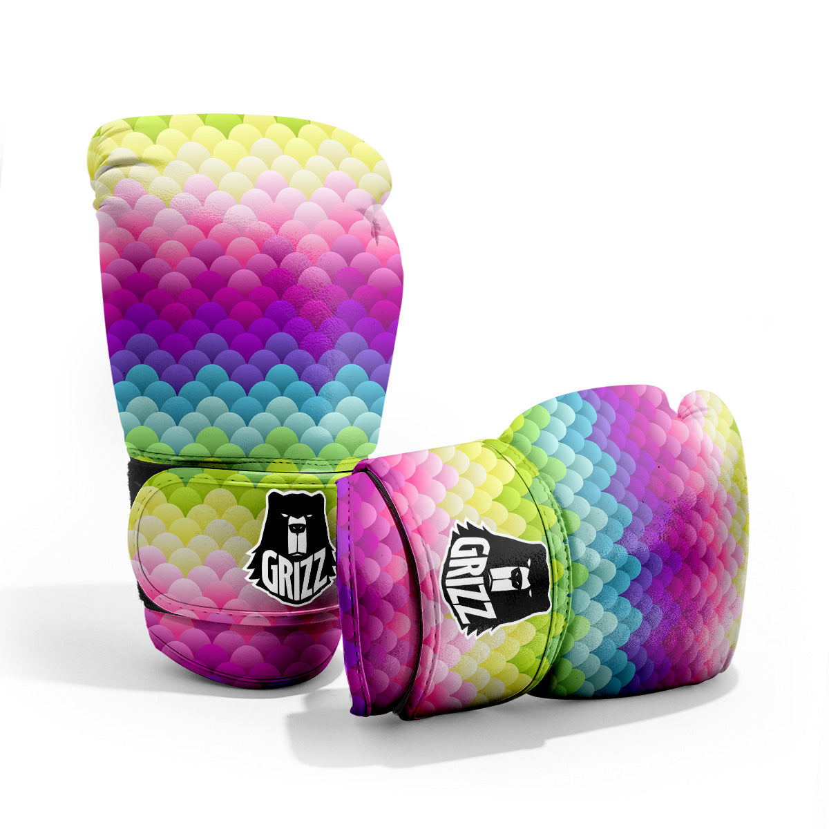 Neon Rainbow Light Blobs Print Pattern Pro Boxing Glove