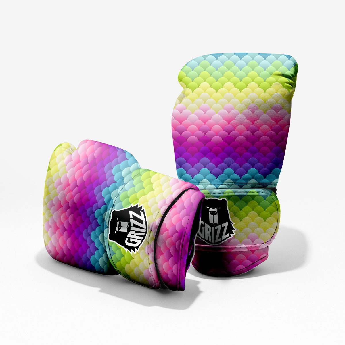 Neon Rainbow Light Blobs Print Pattern Pro Boxing Glove