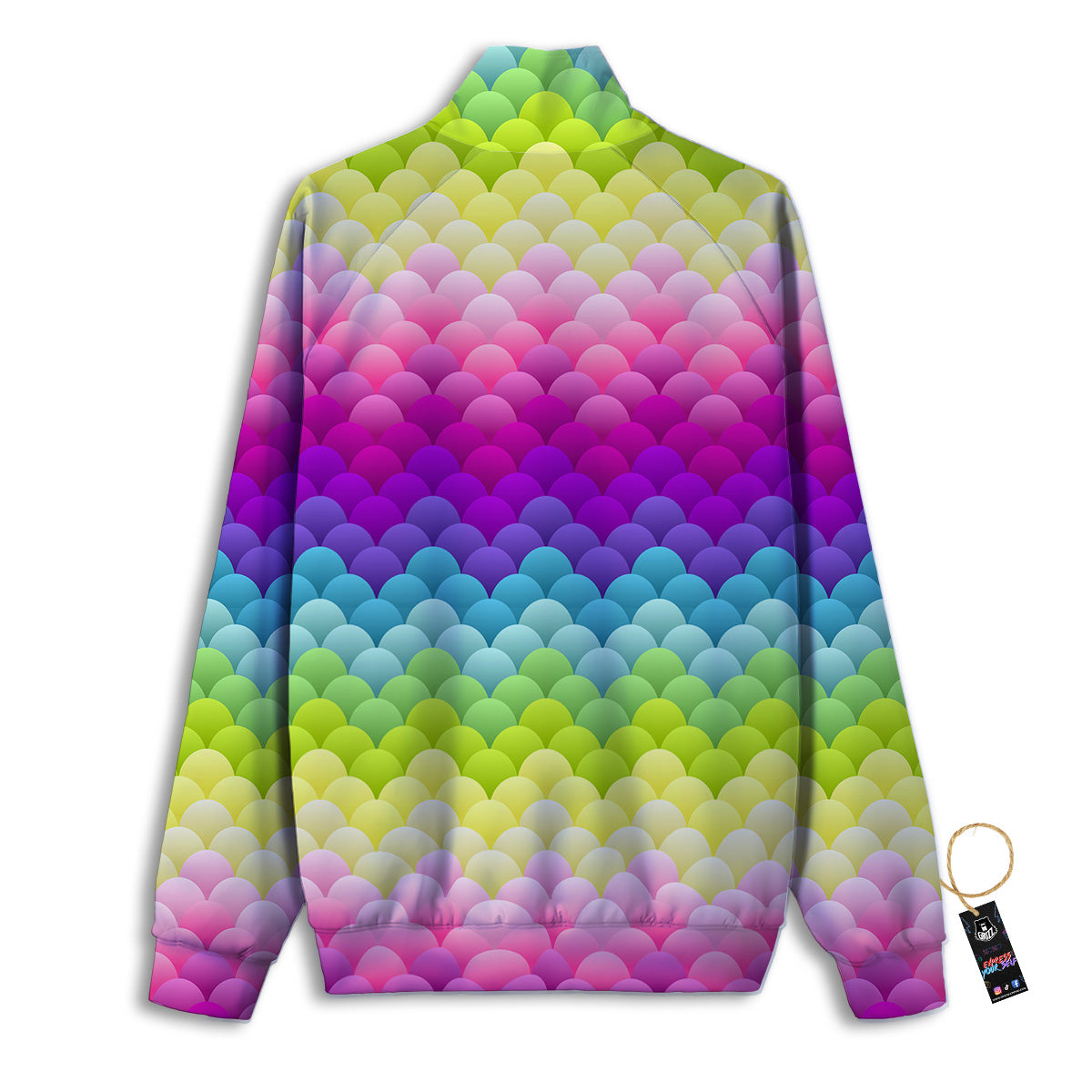 Neon Rainbow Light Blobs Print Pattern Track Jacket-grizzshop