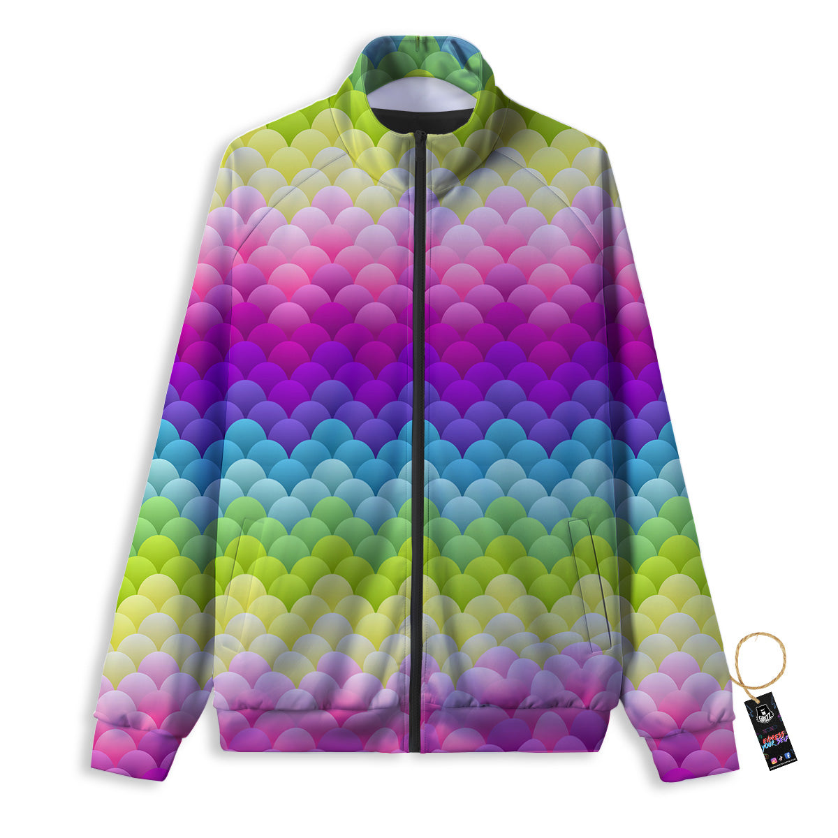 Neon Rainbow Light Blobs Print Pattern Track Jacket-grizzshop