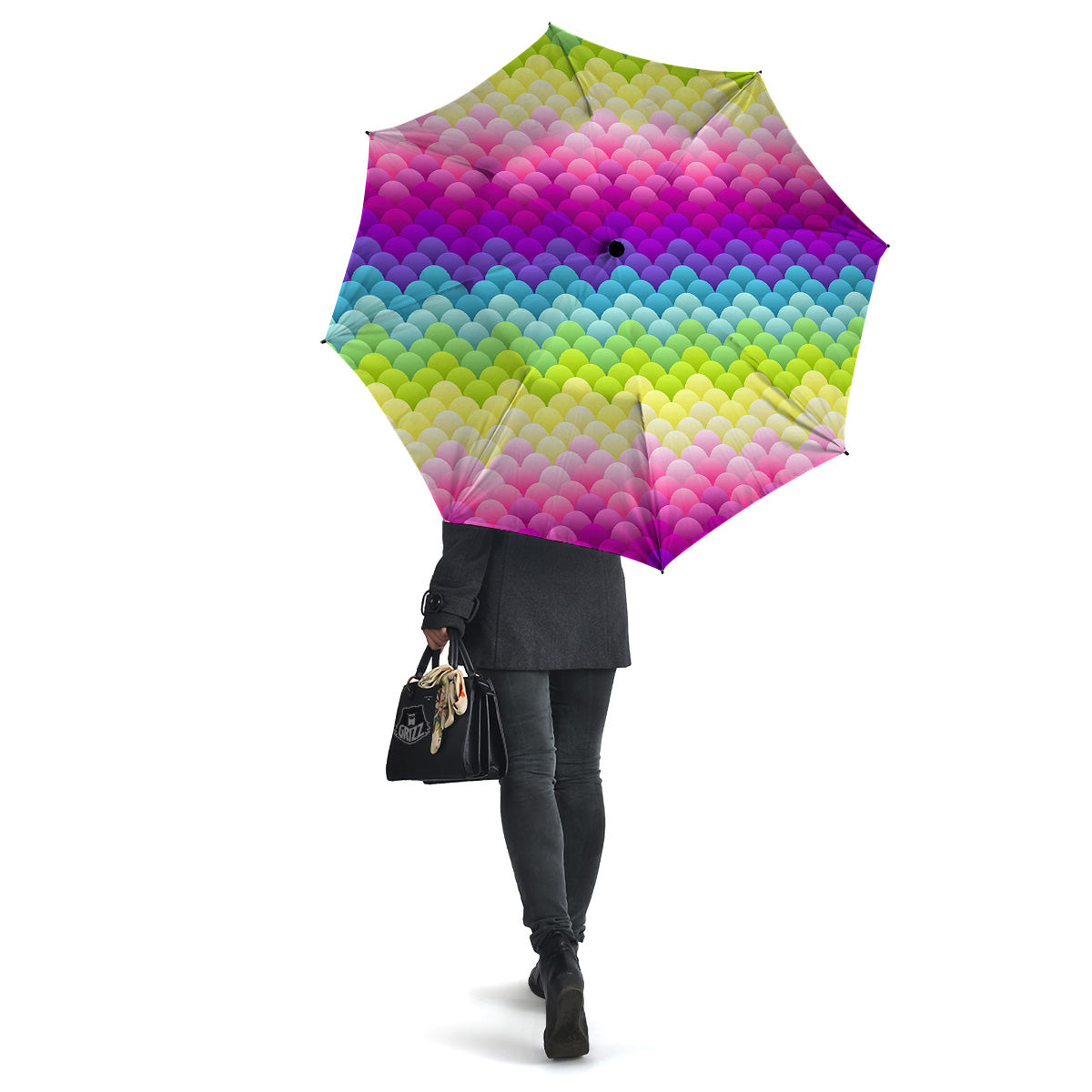 Neon Rainbow Light Blobs Print Pattern Umbrella-grizzshop