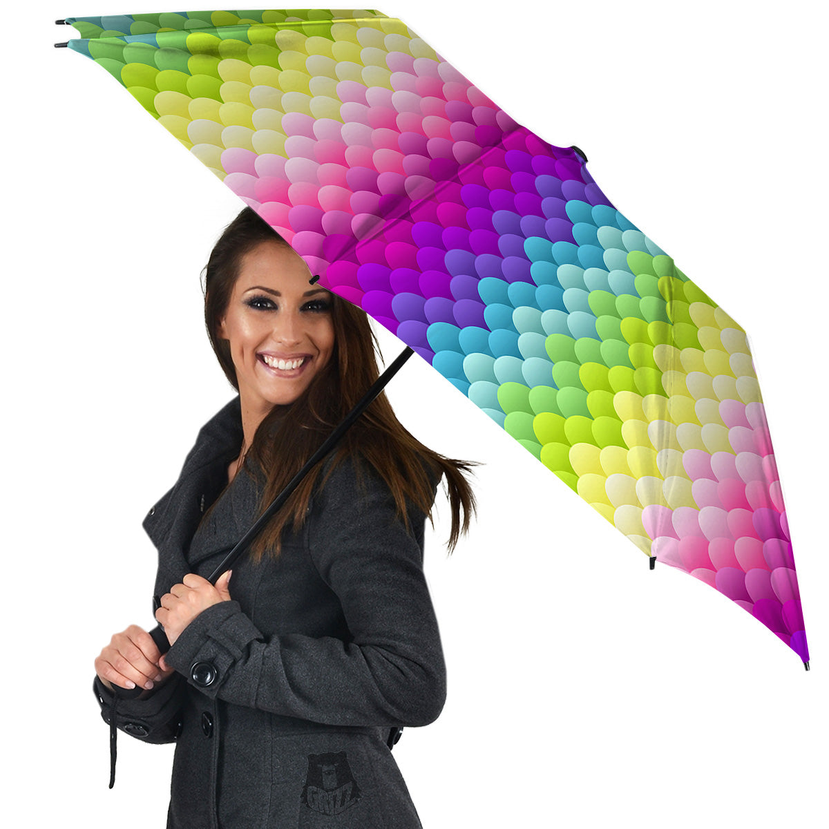 Neon Rainbow Light Blobs Print Pattern Umbrella-grizzshop