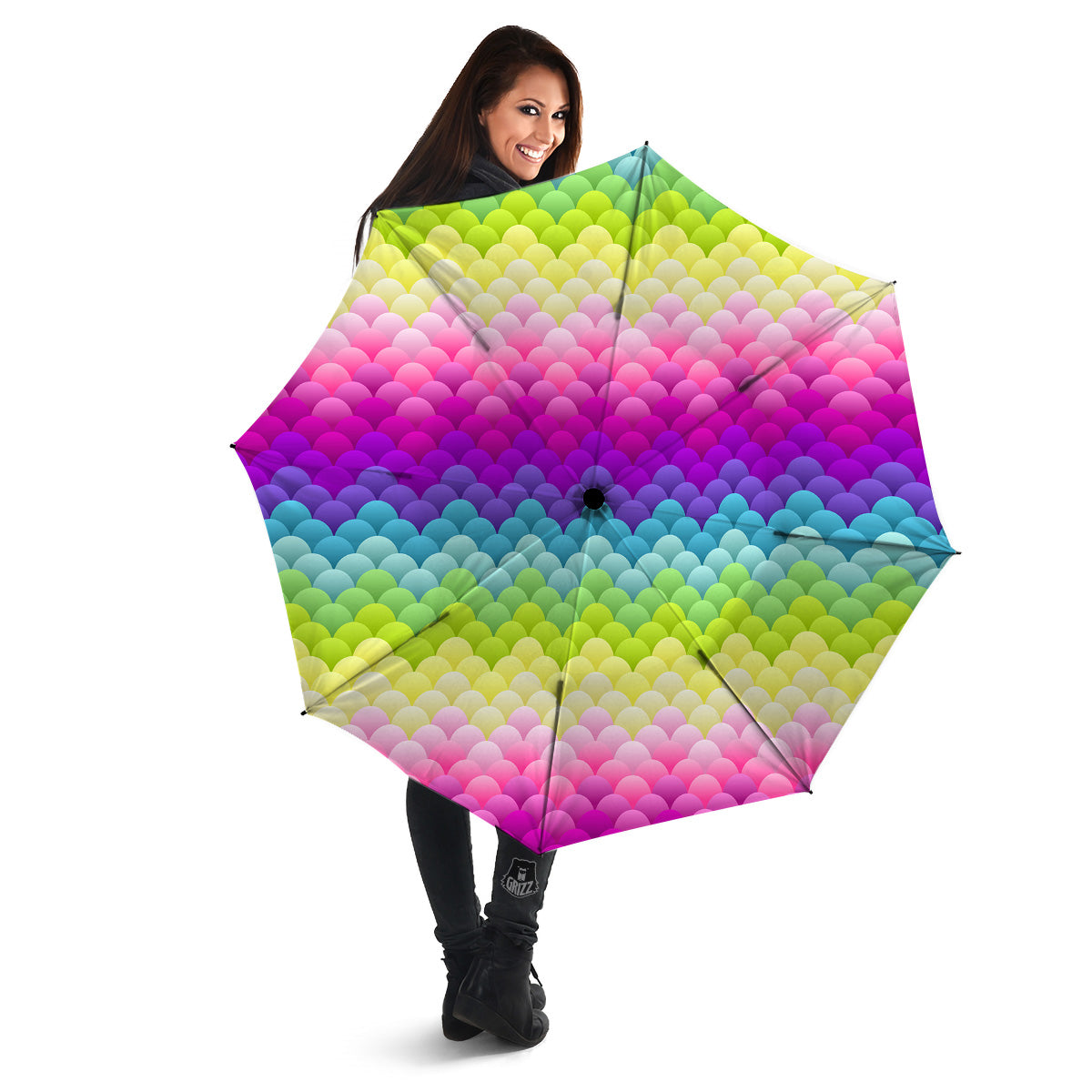 Neon Rainbow Light Blobs Print Pattern Umbrella-grizzshop