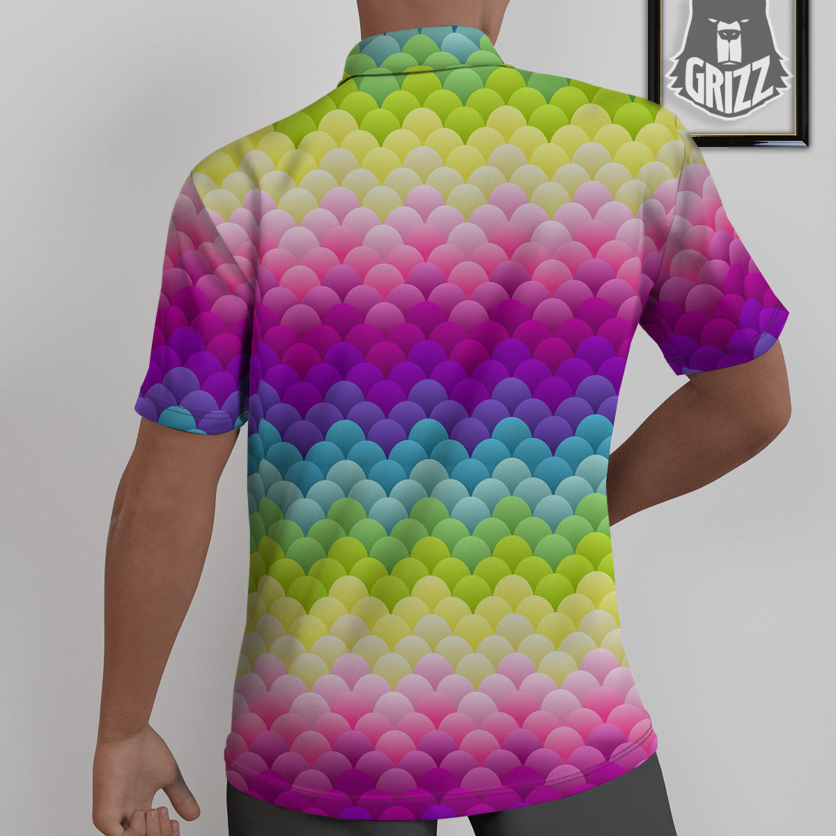 Neon Rainbow Light Blobs Print Pattern Untucked Shirts-grizzshop