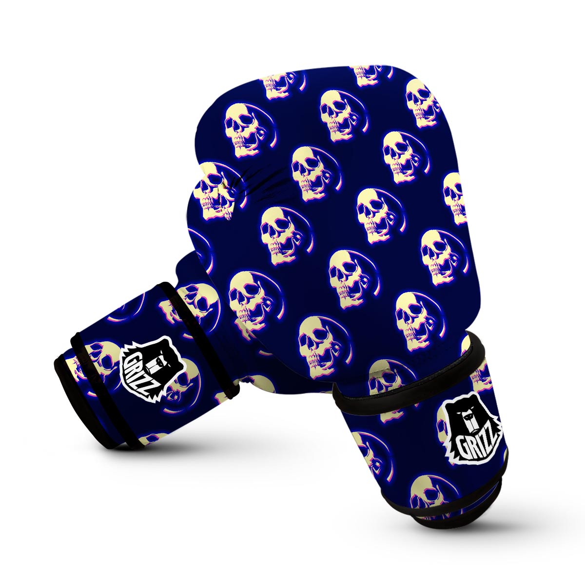 Neon Skull Boxing Gloves-grizzshop