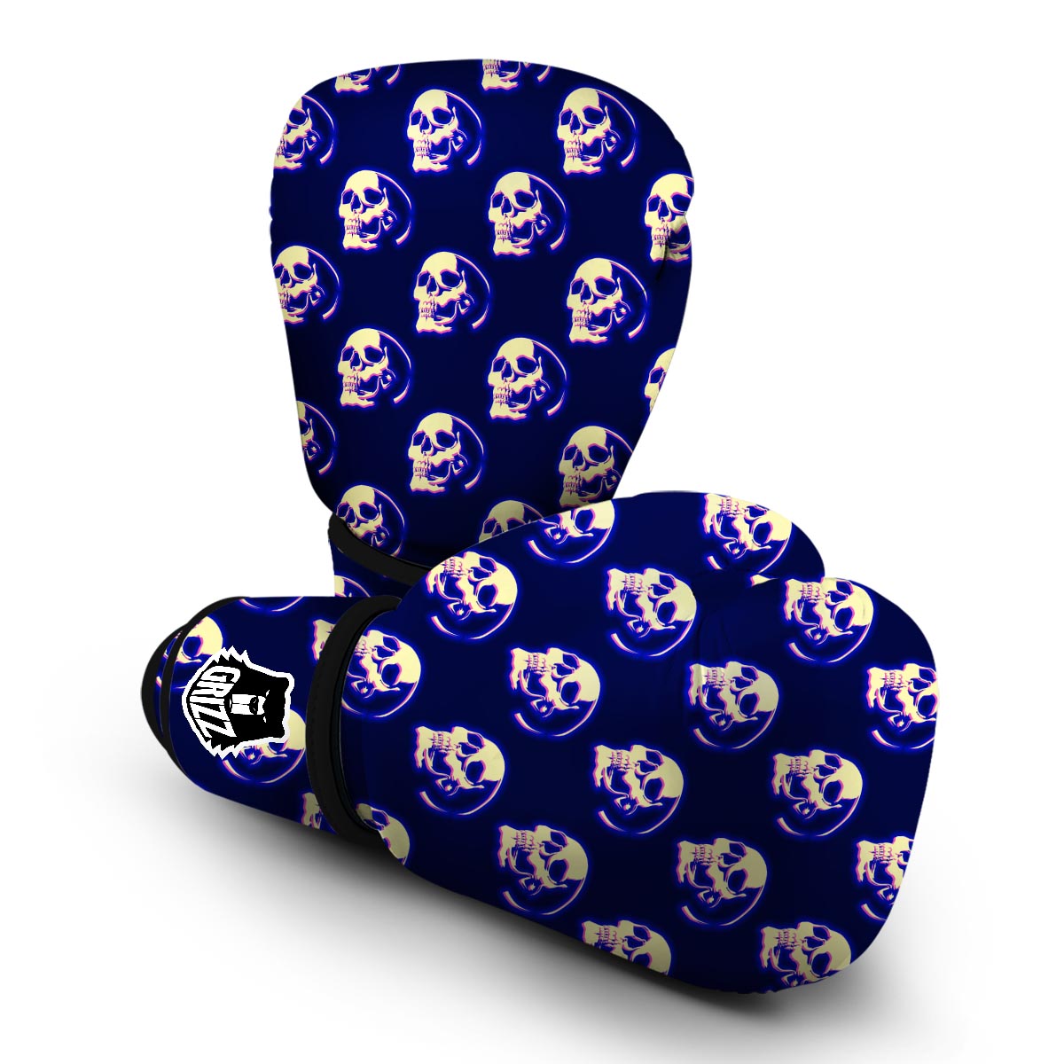 Neon Skull Boxing Gloves-grizzshop