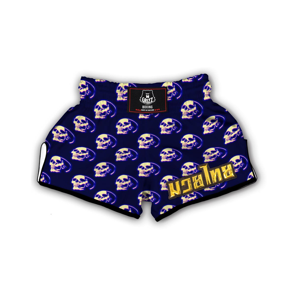 Neon Skull Muay Thai Boxing Shorts-grizzshop