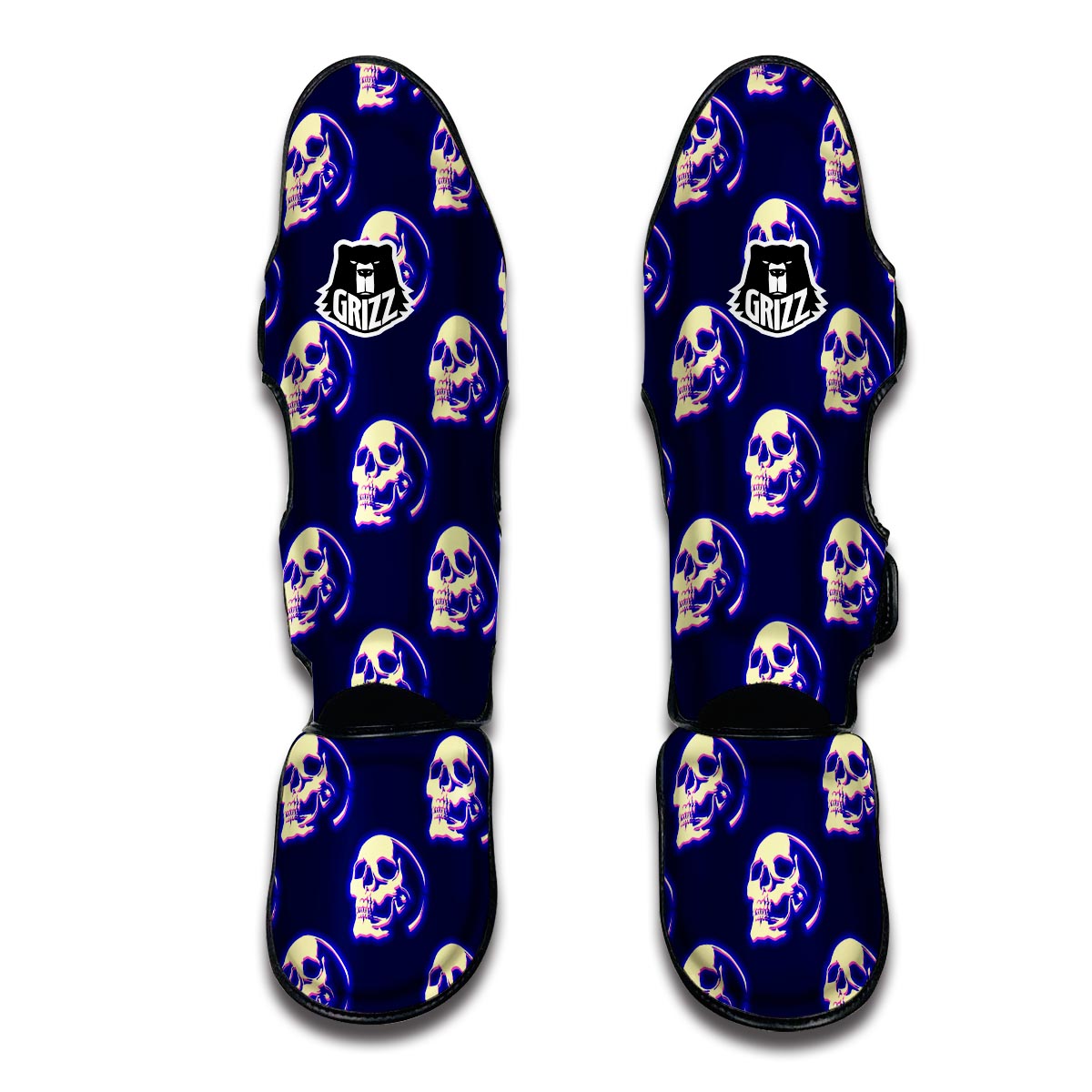 Neon Skull Muay Thai Shin Guards-grizzshop