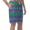 Neon Tribal Aztec Hand Drawn Men's Shorts-grizzshop