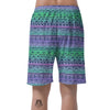 Neon Tribal Aztec Hand Drawn Men's Shorts-grizzshop