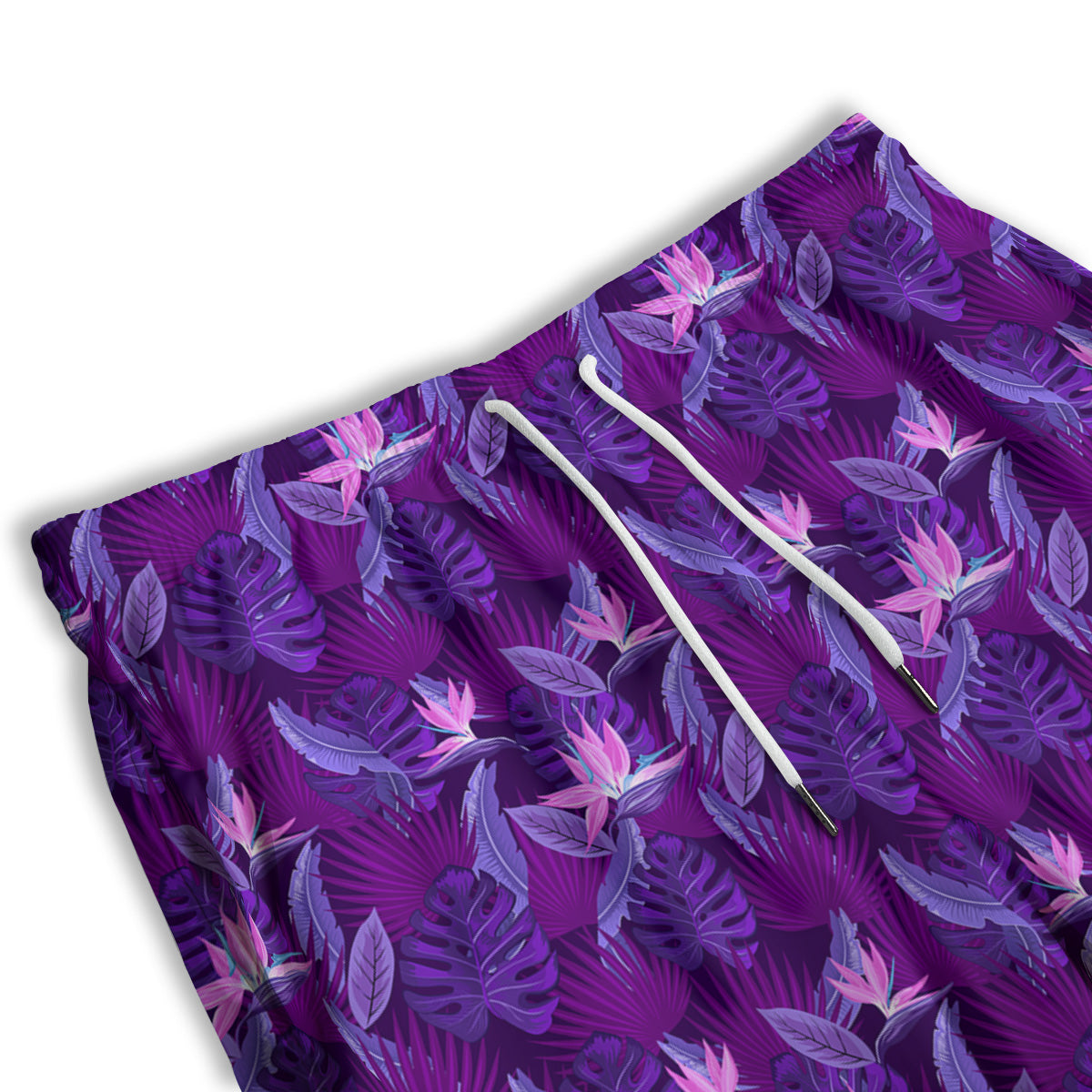 Neon Tropical Foliage And Leave Print Pattern Men's Athletic Shorts