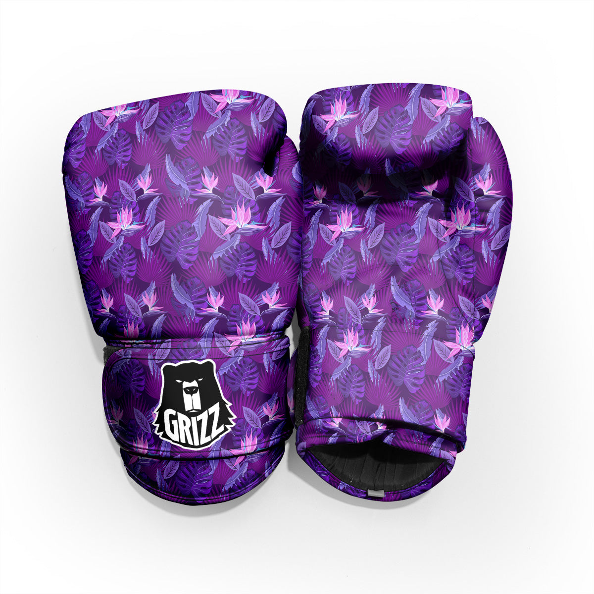 Neon Tropical Foliage And Leave Print Pattern Pro Boxing Glove