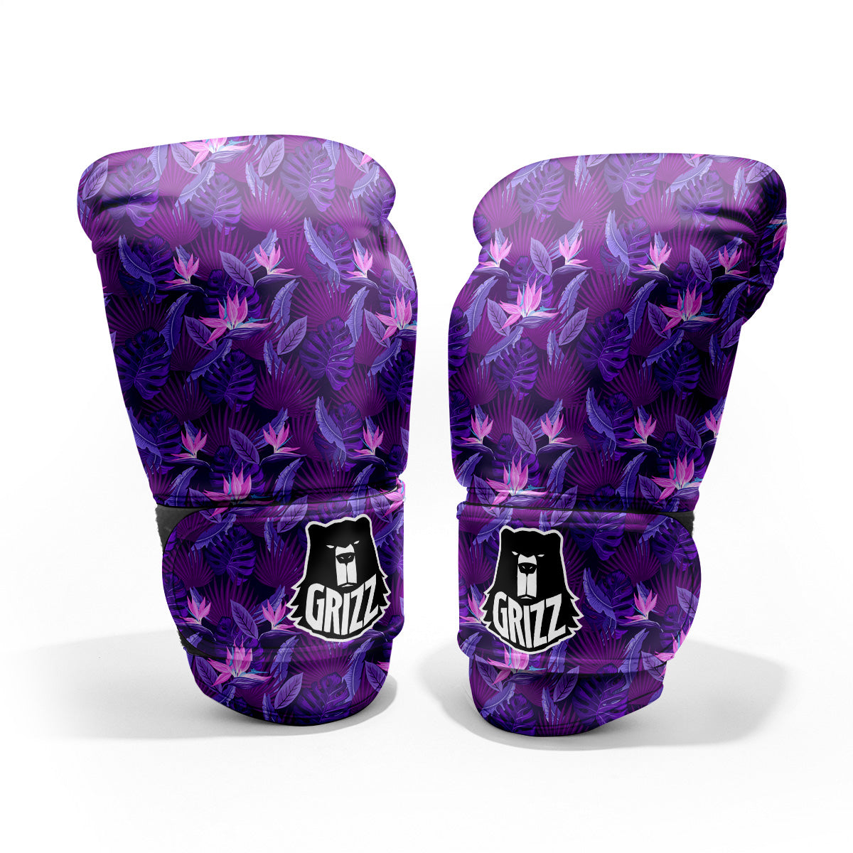 Neon Tropical Foliage And Leave Print Pattern Pro Boxing Glove