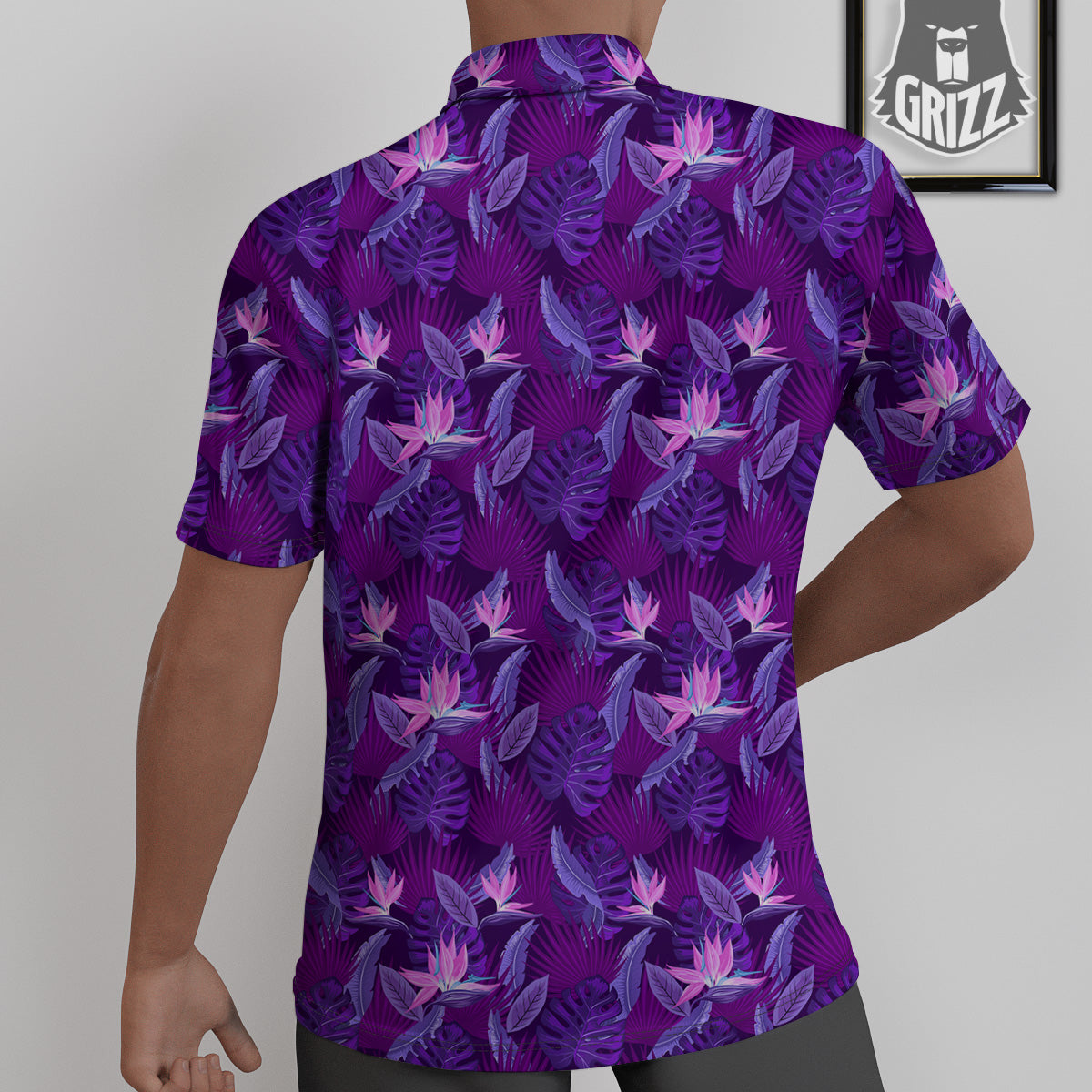 Neon Tropical Foliage And Leave Print Pattern Untucked Shirts-grizzshop