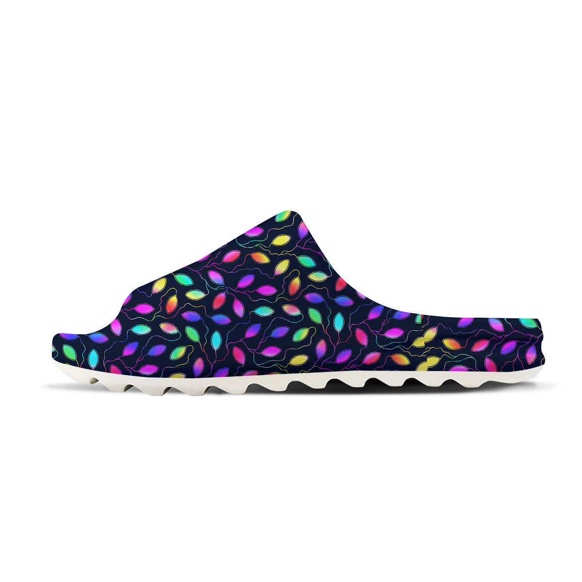 Neon Leaf Print Pattern Sandals-grizzshop