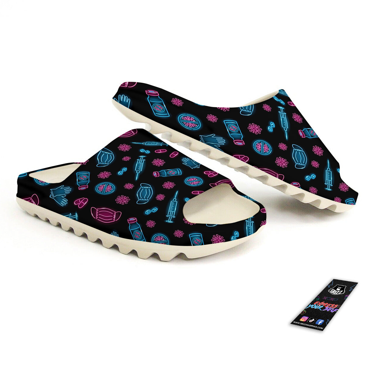 Neon Medical Equipment Print Pattern Sandals-grizzshop