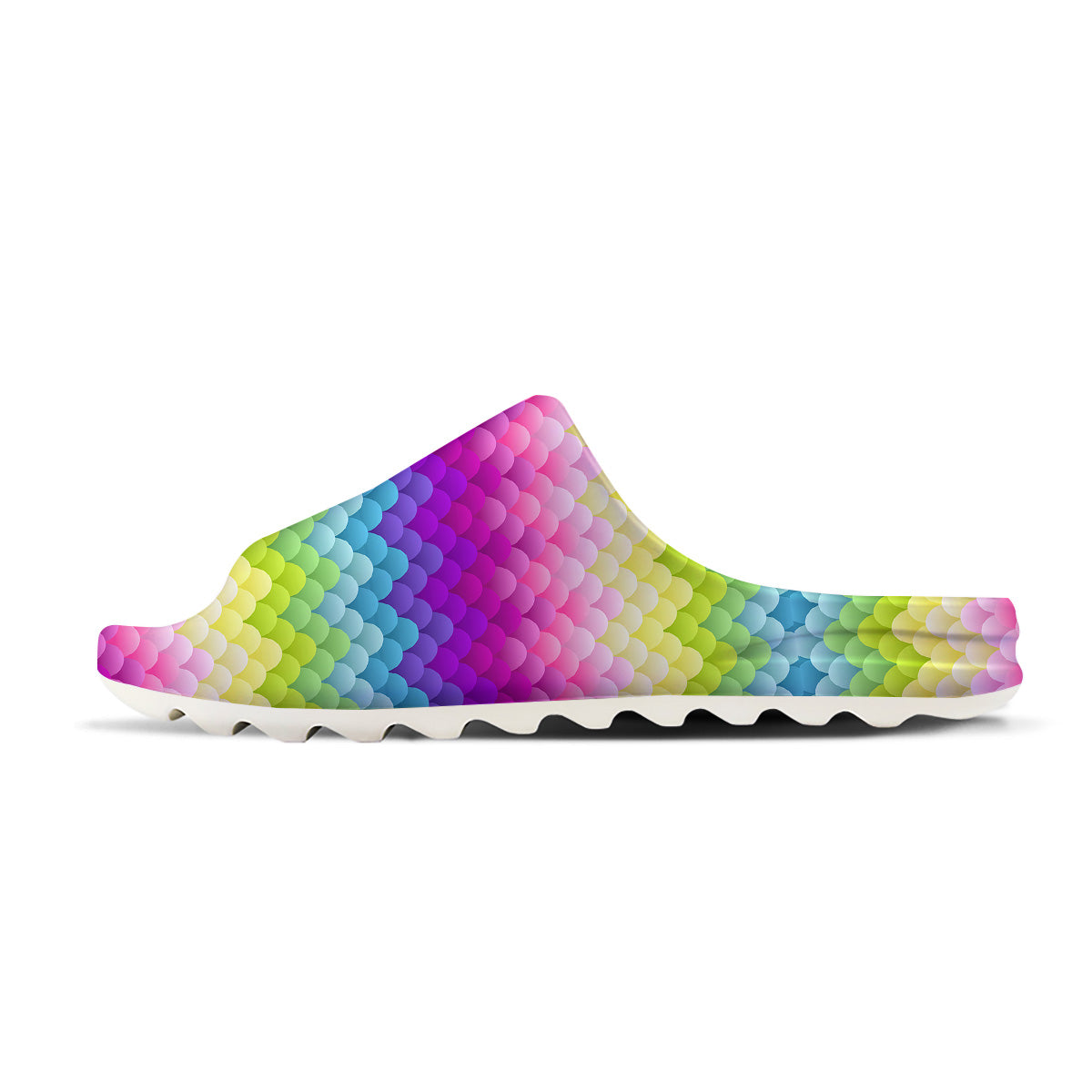 Neon Rainbow Light Blobs Print Pattern Sandals-grizzshop