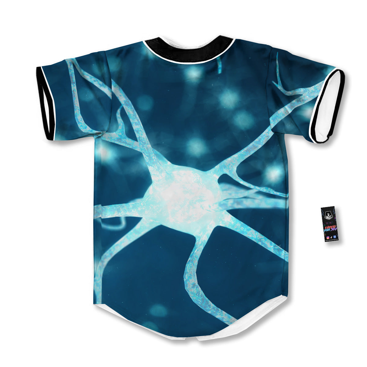 Neurons Inside The Brain Print Baseball Jersey-grizzshop