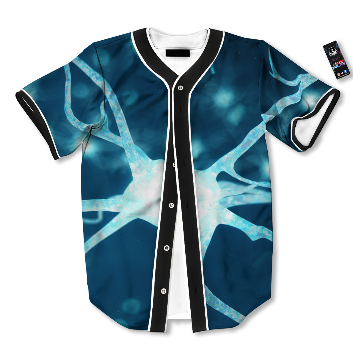 Neurons Inside The Brain Print Baseball Jersey-grizzshop