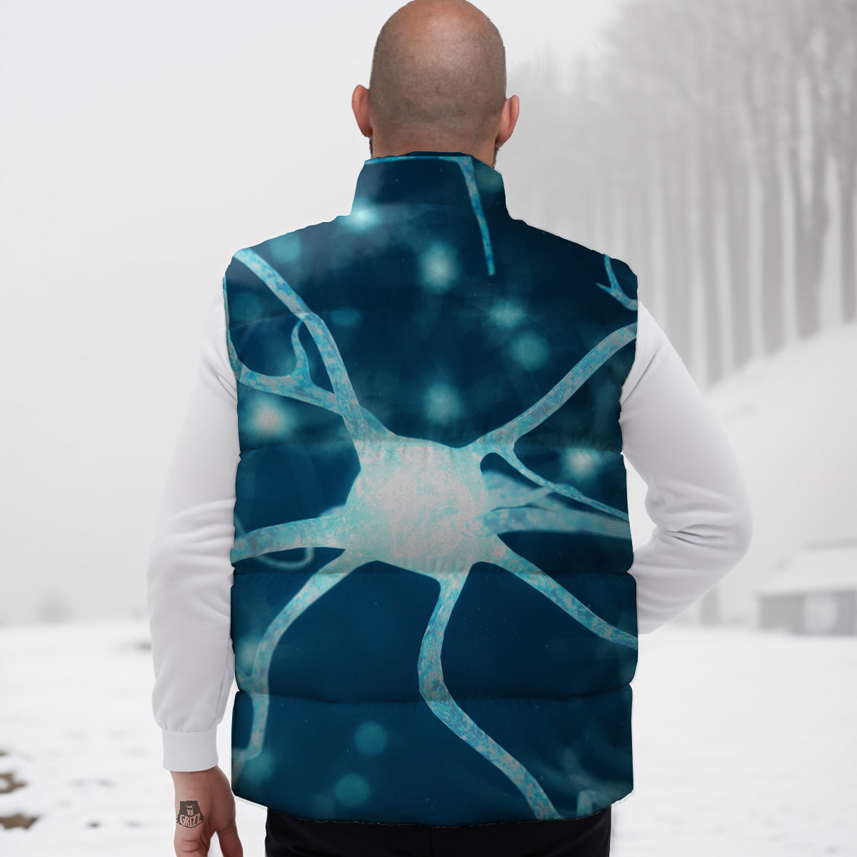 Neurons Inside The Brain Print Down Vest