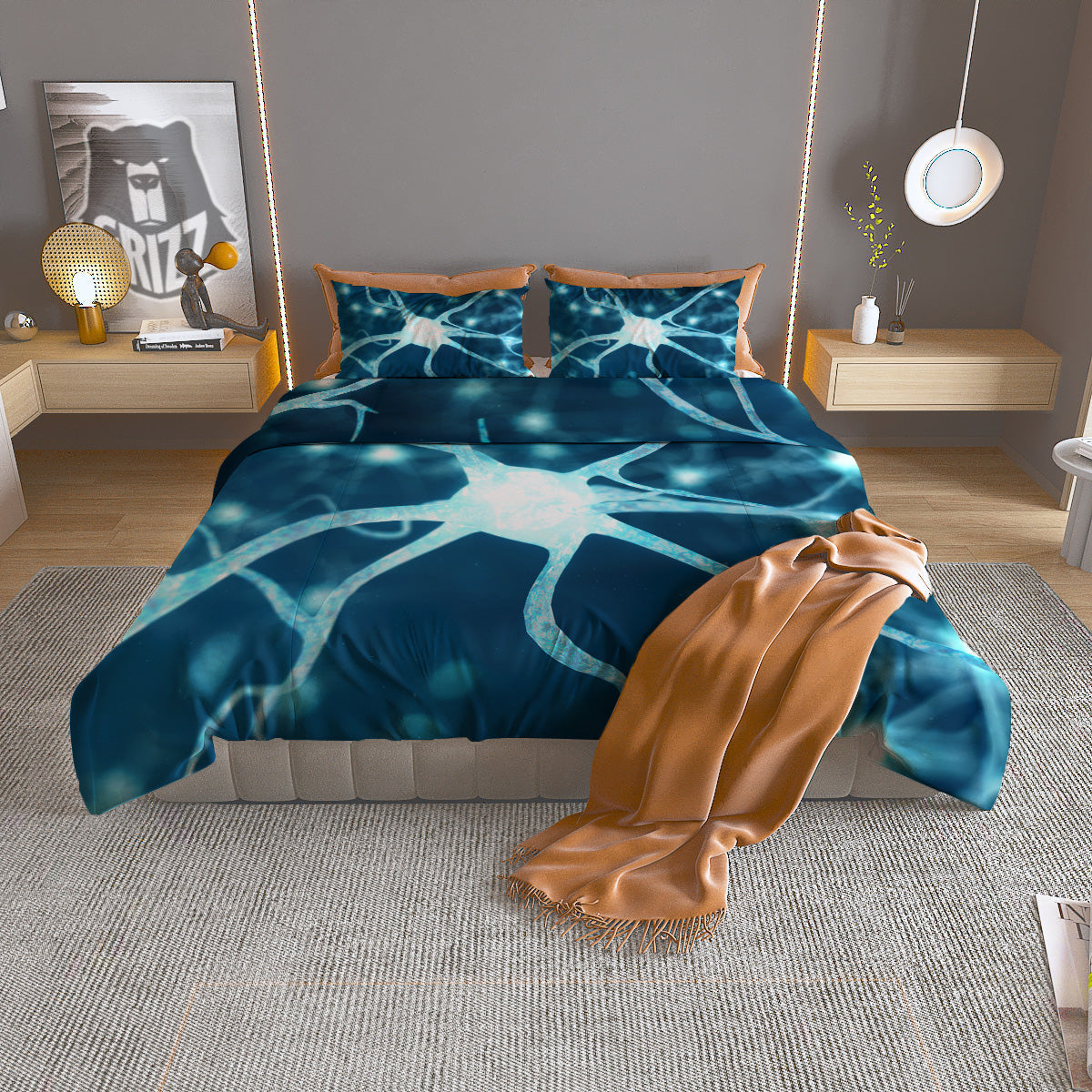 Mermaid Cute Print Pattern Duvet Cover Bedding Set