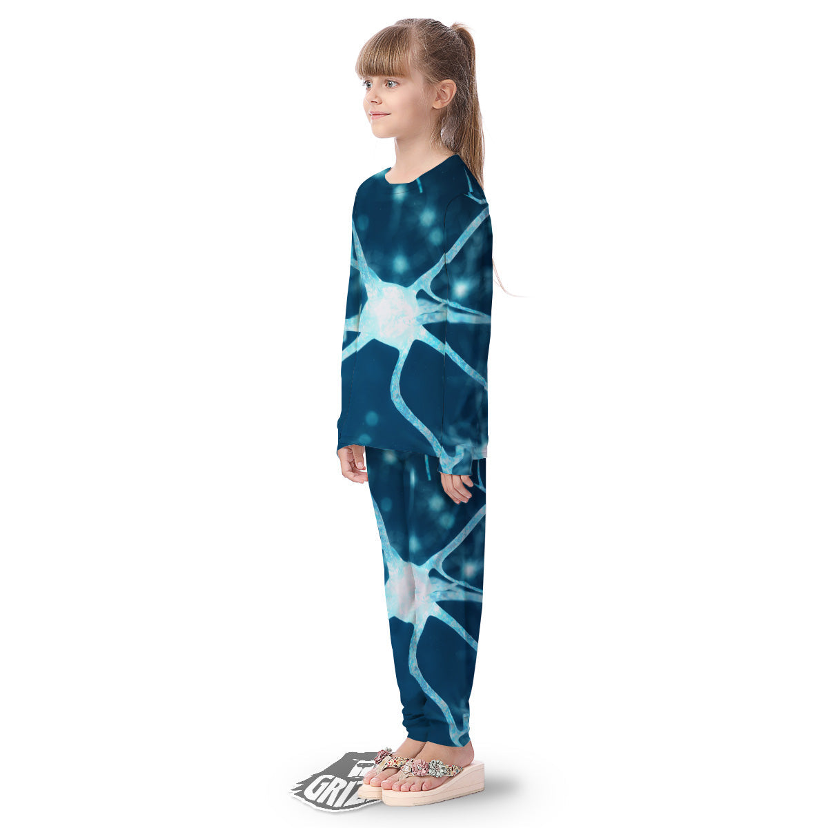 Neurons Inside The Brain Print Kid's Pajamas-grizzshop