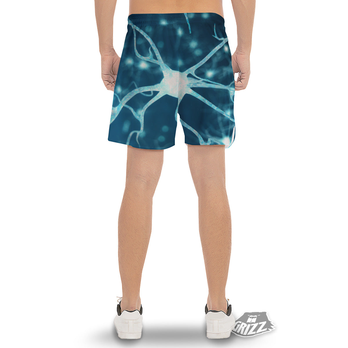 Neurons Inside The Brain Print Men's Gym Shorts-grizzshop