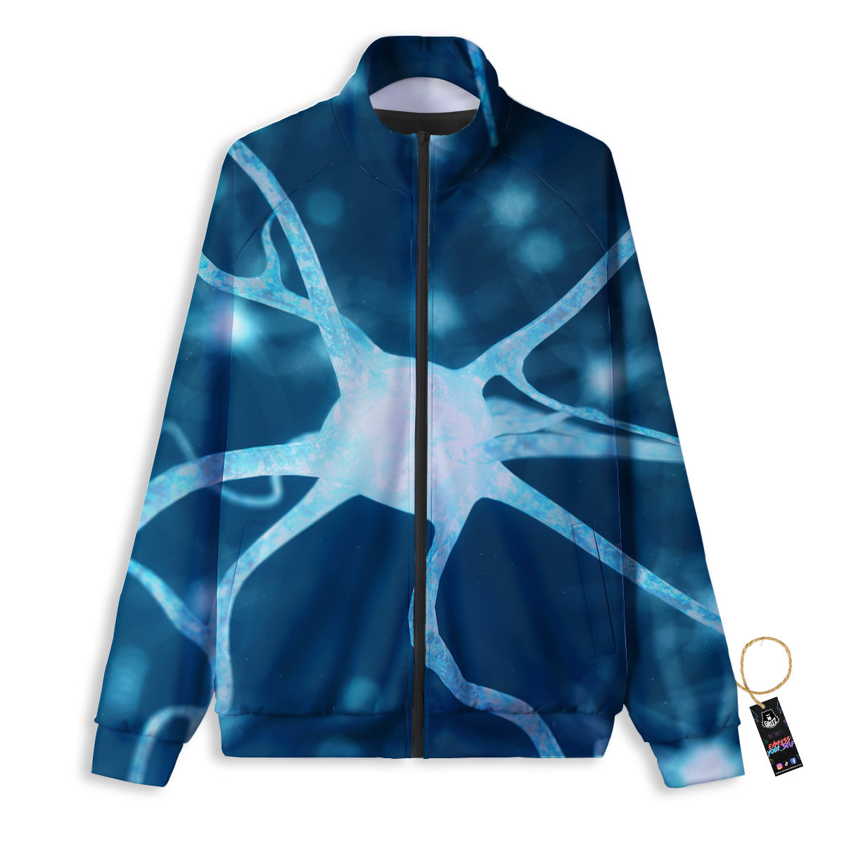 Neurons Inside The Brain Print Track Jacket-grizzshop
